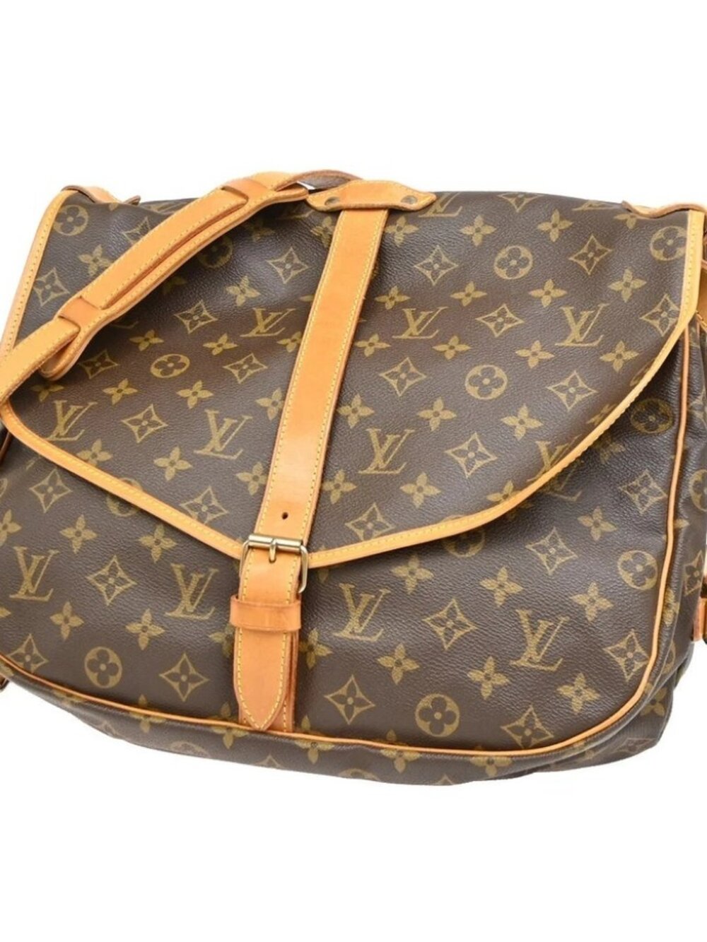 LOUIS VUITTON Saumur 35 Shoulder Bag Monogram Leather BN France
